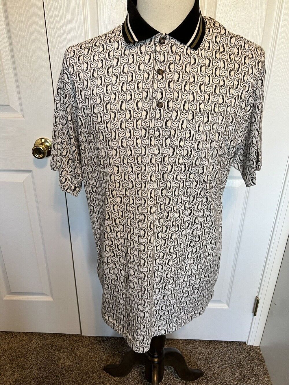 Links Edition Golfwear Brown Men's Size L Golf Polo Shirt Man Playing Golf NWT